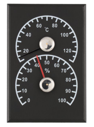 4 Living Sauna teploměr a vlhkoměr černý